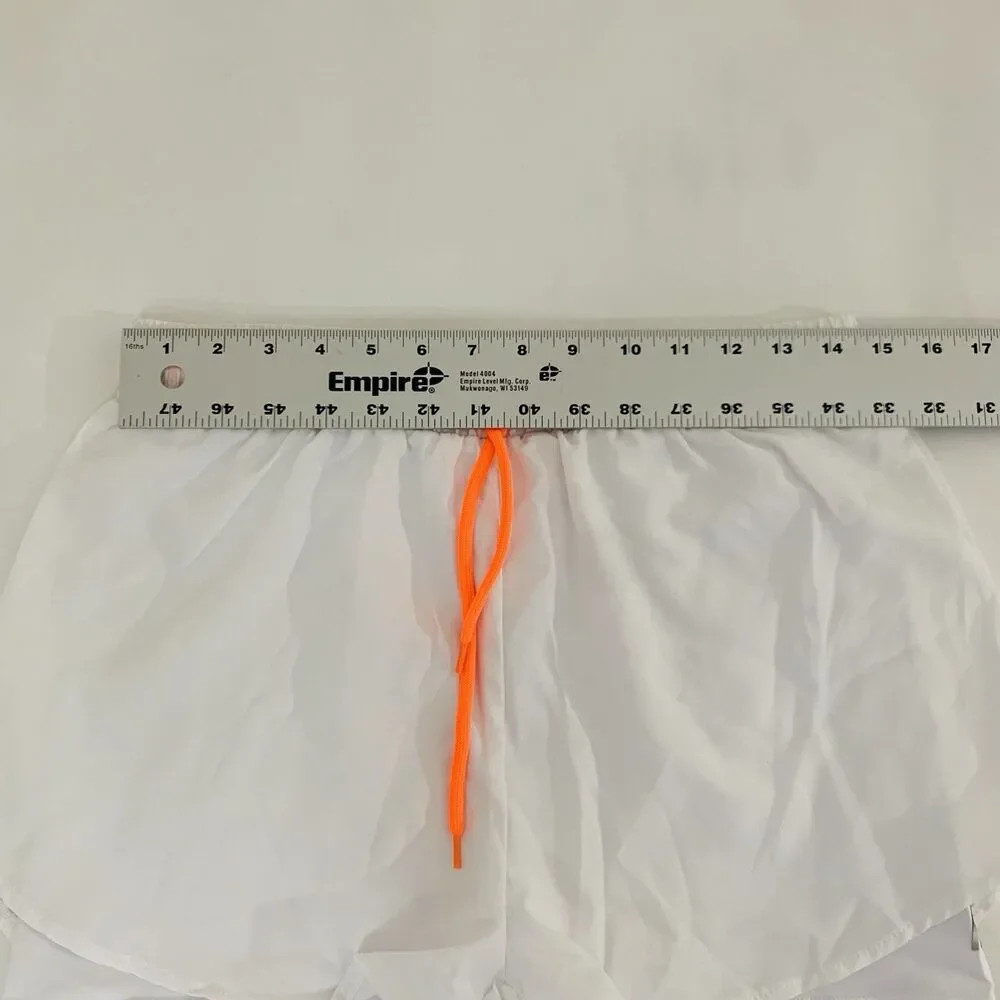 NWOT Shein Athletic Shorts Women L White Stretch Lined Sport Running Workout Gym